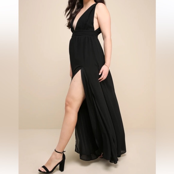 Lulus Heavenly Hues Black Maxi Dress size XLarge NWT - Picture 6 of 16